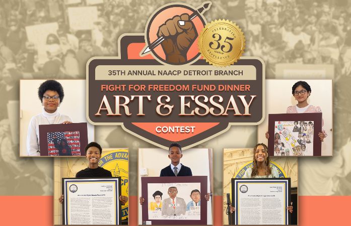  Students holding art work